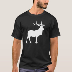 T-shirt Silhouette d'élan noir et blanc