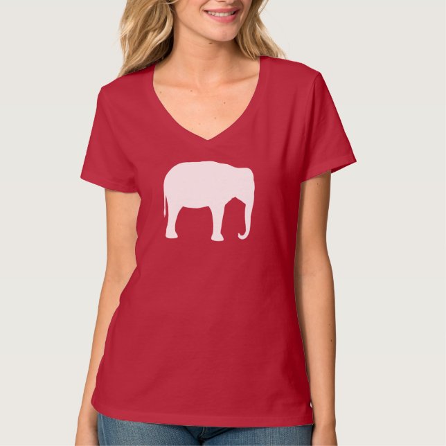 T-shirt Silhouette d'éléphant asiatique (Devant)