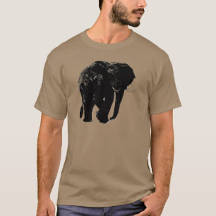 T-shirt Silhouette d'éléphant noir