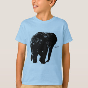 T-shirt Silhouette d'éléphant noir