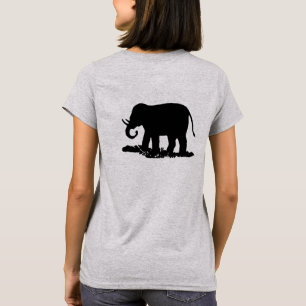 T-shirt Silhouette d'éléphant noir et blanc