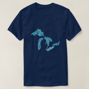 T-shirt Silhouette d'ensemble de carte de Great Lakes