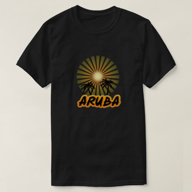 T-shirt Silhouette des cocotiers d'Aruba (Design devant)