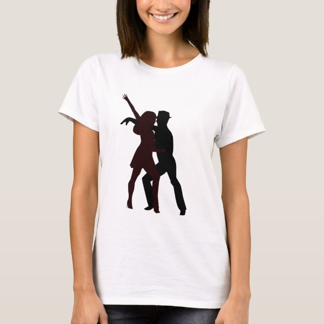 T-shirt Silhouette des danseurs de Salsa (Devant)