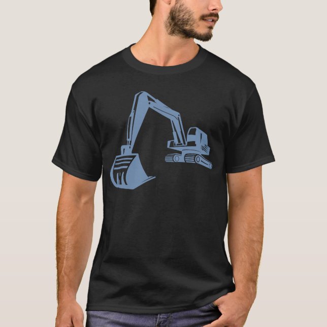 T-shirt Silhouette d'excavateur, conception précise pour l (Devant)