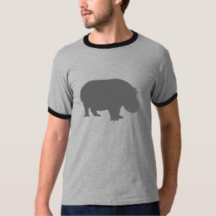 T-shirt Silhouette d'hippopotame gris