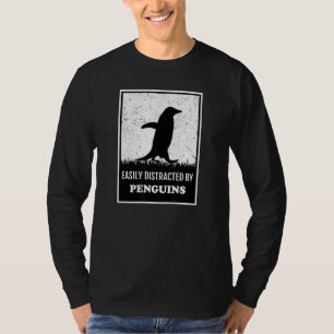 T-shirt Silhouette D'Oiseau De Pingouin Facilement Distrai