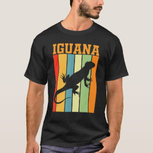 T-shirt Silhouette D'Ombre Iguana Dans Les Couleurs Rétro