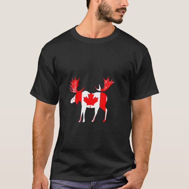 T-shirt Silhouette d'orignal du Canada (Devant)