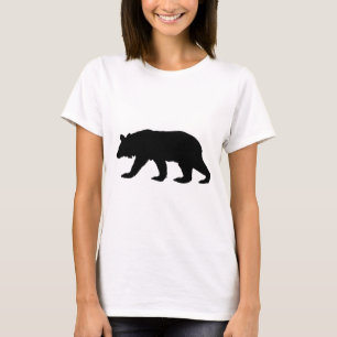 T-shirt Silhouette d'ours noir