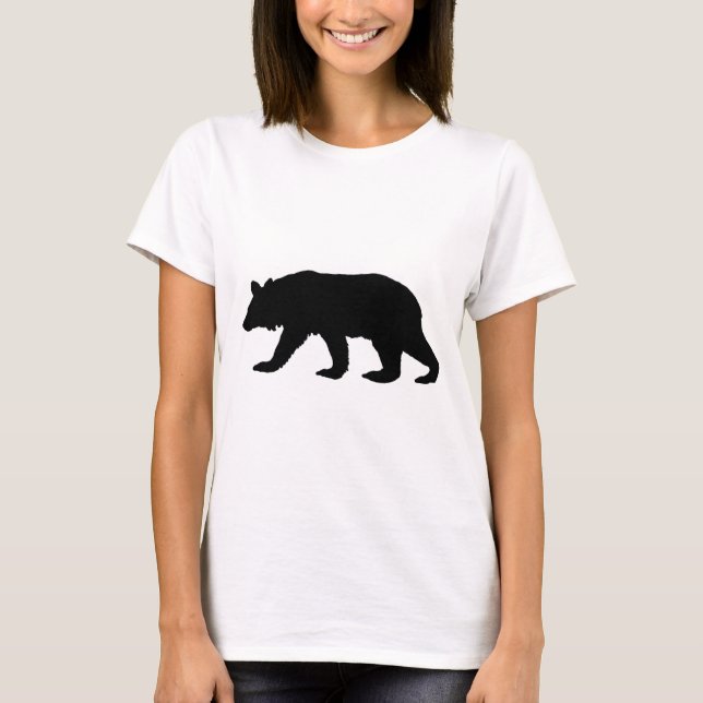 T-shirt Silhouette d'ours noir (Devant)