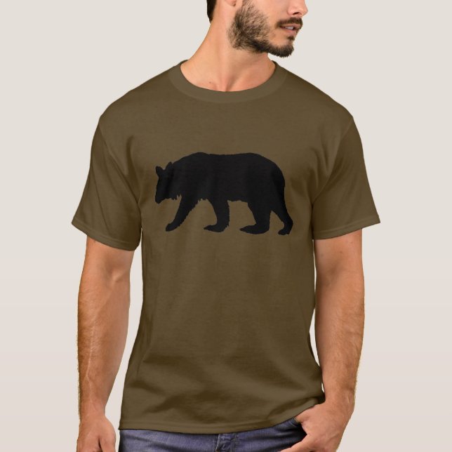 T-shirt Silhouette d'ours noir (Devant)