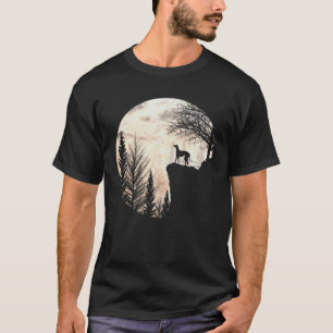 T-shirt Silhouette Drôle Halloween Greyhound Chien Et Lune