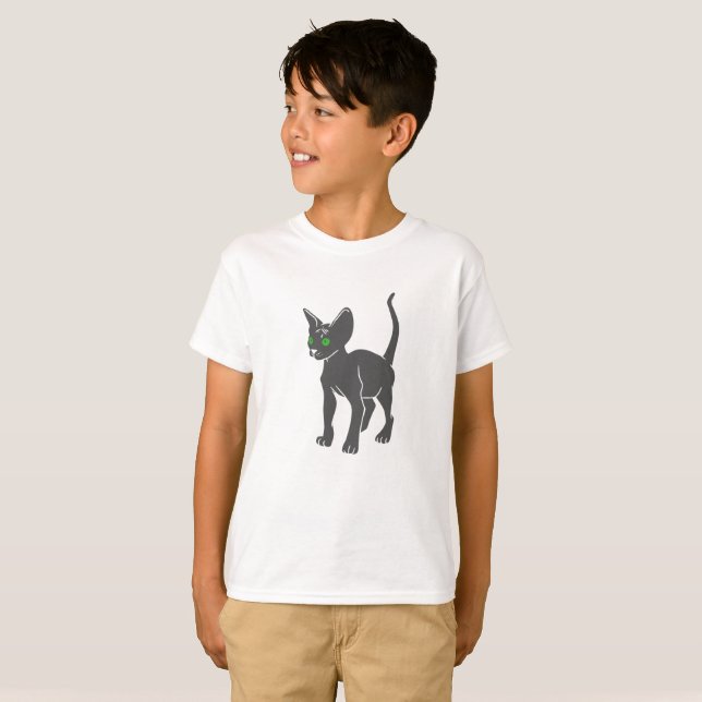 T-shirt Silhouette du chat égyptien - Choisir la couleur d (Devant entier)