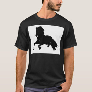 T-shirt Silhouette du cheval blanc noir