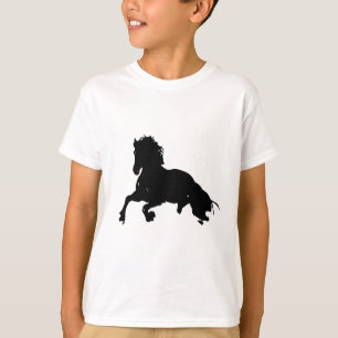 T-shirt Silhouette du cheval blanc noir