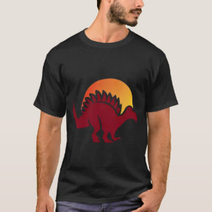 T-shirt Silhouette du coucher de soleil de Stegosaurus rou