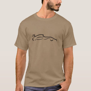 T-shirt Silhouette du dessin de la ligne de voiture de cou