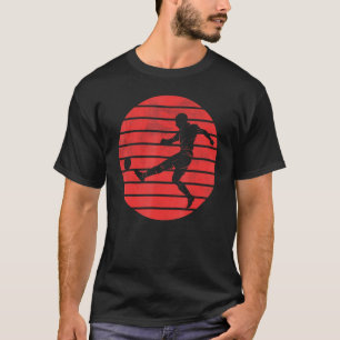 T-shirt Silhouette Du Joueur De Football Amusant Sur Un Ar