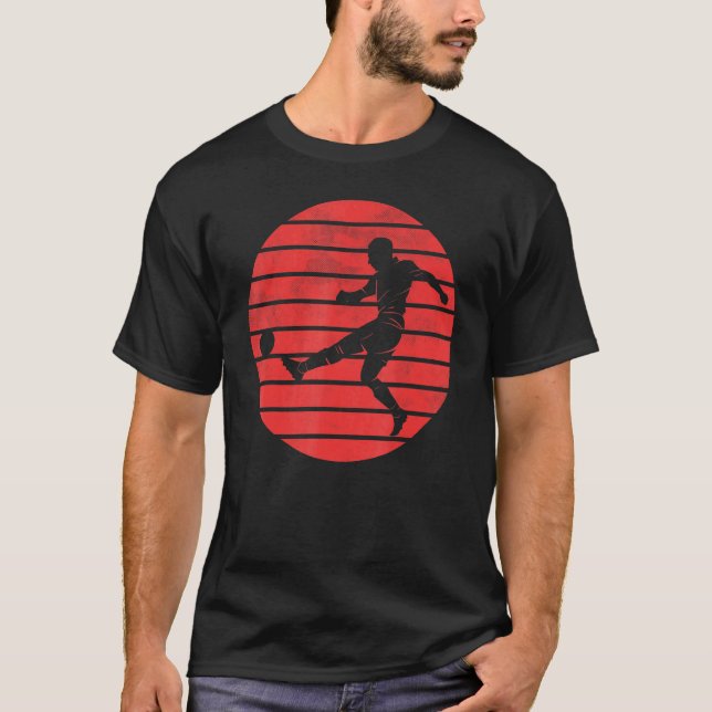 T-shirt Silhouette Du Joueur De Football Amusant Sur Un Ar (Devant)