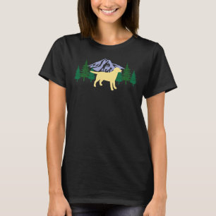 T-shirt Silhouette du Labrador jaune À feuillage persistan