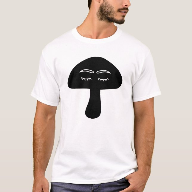 T-shirt Silhouette du visage du champignon couché (Devant)