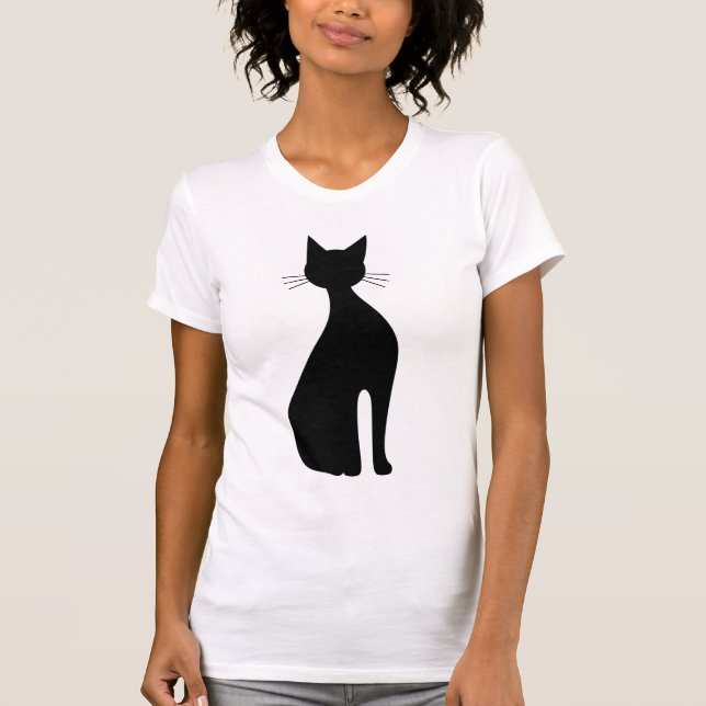 T-shirt Silhouette d'un chat assis (Devant)
