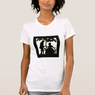 T-shirt Silhouette d'un couple dans l'amour en parc
