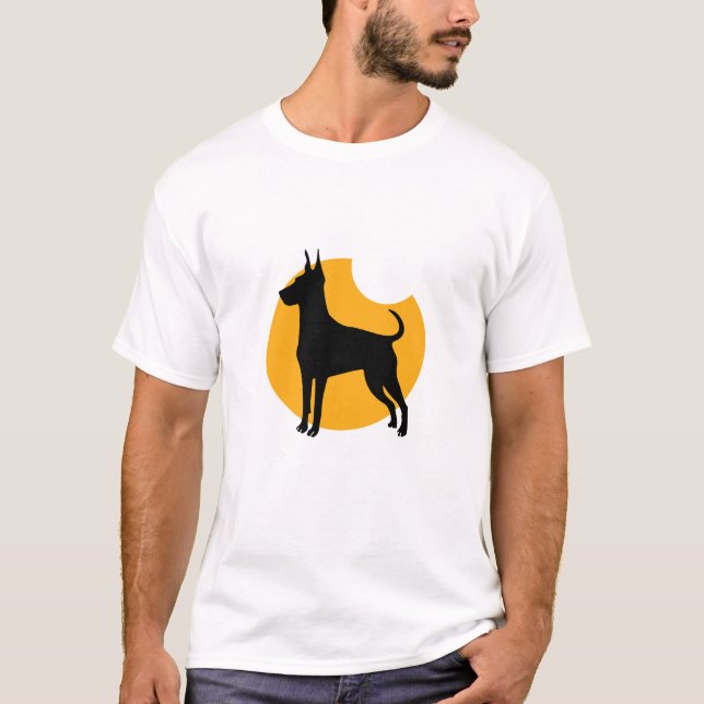 T-shirt Silhouette d'un Dobermans (Devant)