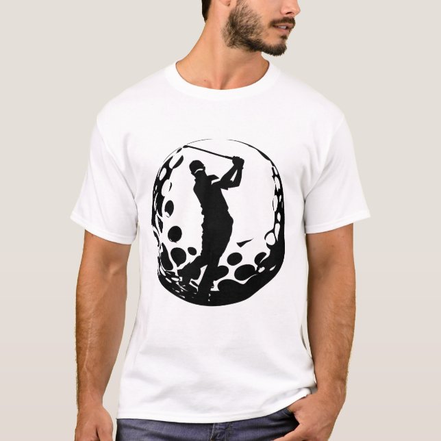 T-shirt Silhouette d'un golfeur qui se balance (Devant)
