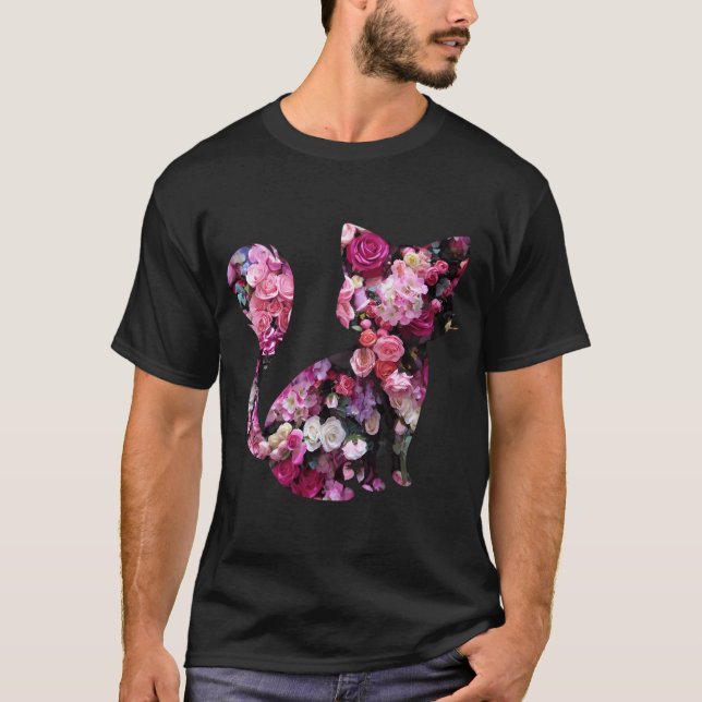 T-shirt Silhouette Et Roses Roses Roses Roses (Devant)