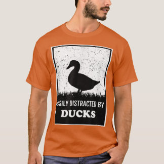 T-shirt Silhouette Farm Duck Lover Easily Distracted By Du