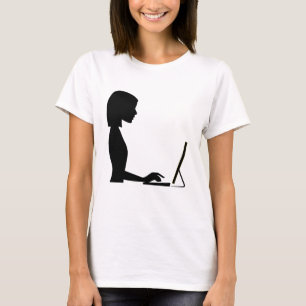 T-shirt Silhouette femelle d'ordinateur