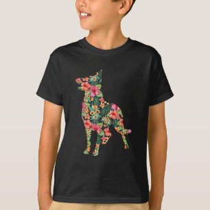 T-shirt Silhouette Fleur De Berger Allemand Drôle De Chien