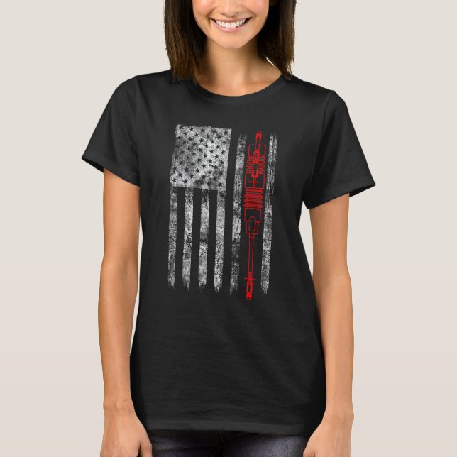 T-shirt Silhouette Fuse Cuvée Drapeau Américain (Devant)