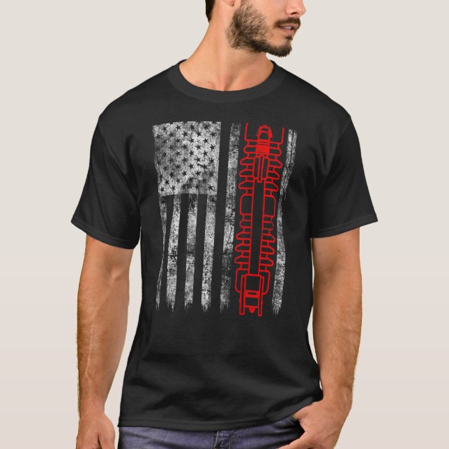 T-shirt Silhouette Fuse Cuvée Drapeau Américain (Devant)
