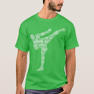 T-shirt Silhouette Kickboing Mot Cloudaekwondo Karaté Figu