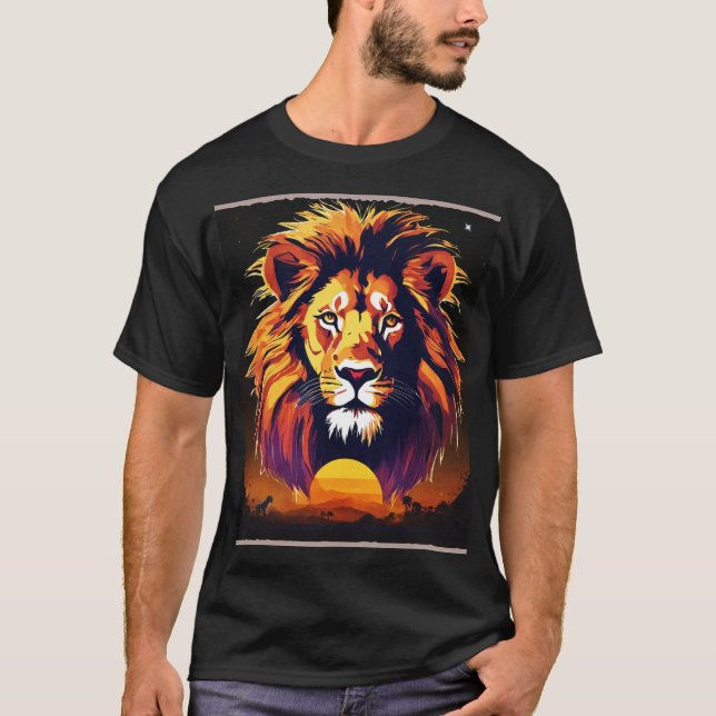 T-shirt Silhouette majestueuse : Lion' (Devant)