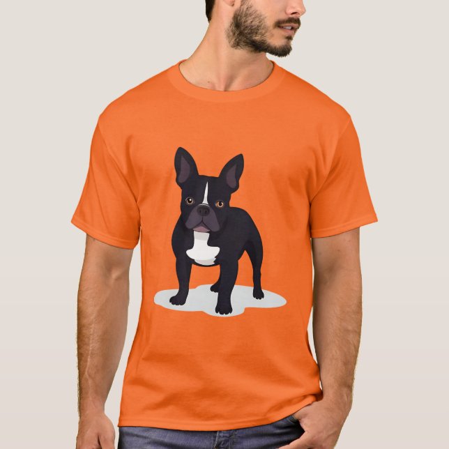 T-shirt Silhouette minimale de Bouledogue français (Devant)