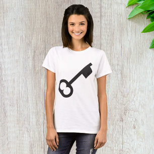 T-shirt Silhouette minimaliste à clé Vintage