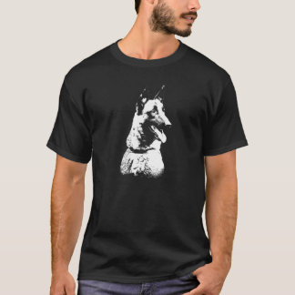T-shirt Silhouette minimaliste de visage de chien malinois