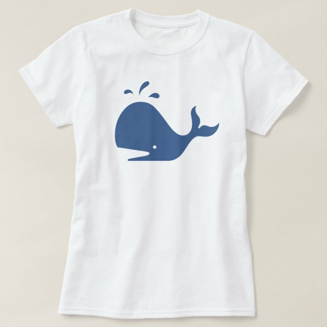 T-shirt Silhouette minimaliste en silhouette de baleine bl (Design devant)