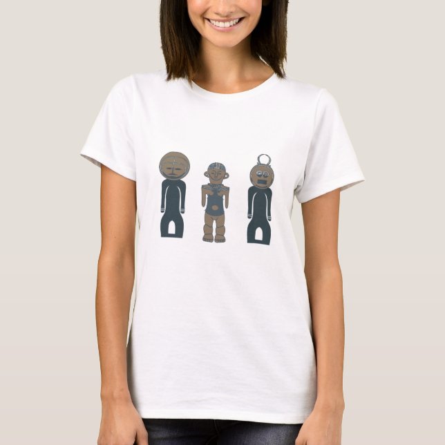 T-shirt Silhouette moderne abstraite et art du visage (Devant)