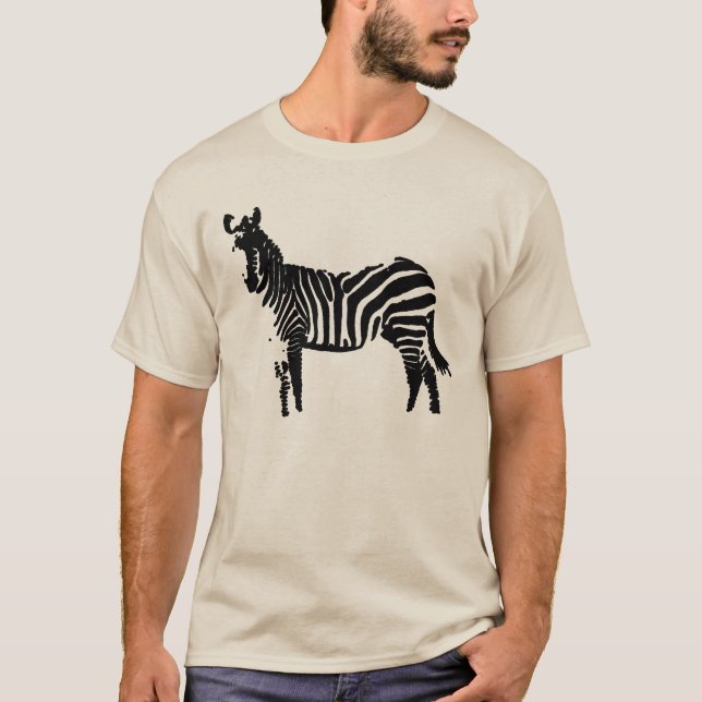 T-Shirt Silhouette Noir de Zèbre (Devant)