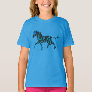 T-shirt Silhouette noir et bleu Zebra