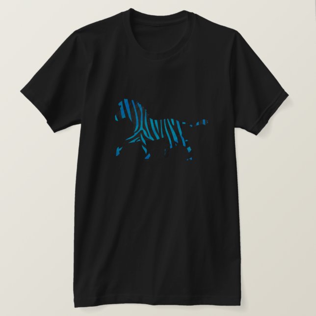 T-shirt Silhouette noir et bleu Zebra (Design devant)