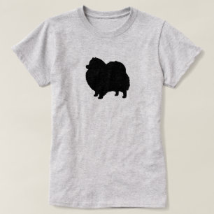 T-shirt Silhouette noire de Pomeranian
