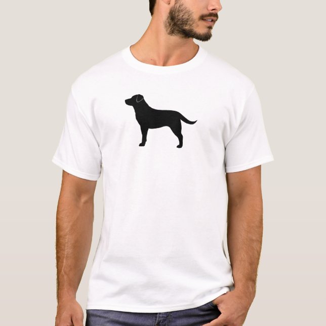 T-shirt Silhouette noire de race de chien de labrador (Devant)