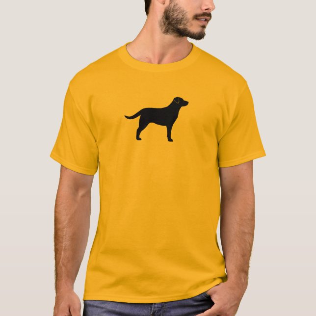 T-shirt Silhouette noire de race de chien de labrador (Devant)