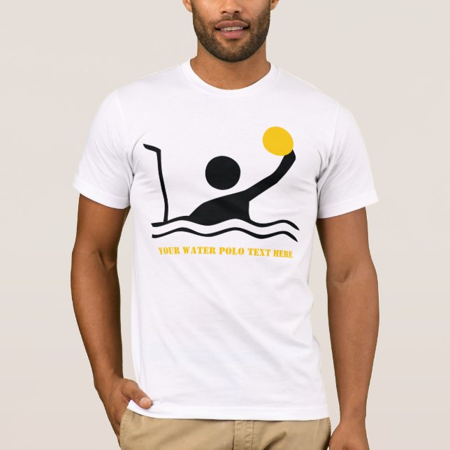 T-shirt silhouette noire du joueur de water-polo (Devant)